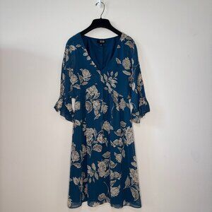 NWT a.n.a Teal Blue Floral Dress Size XS